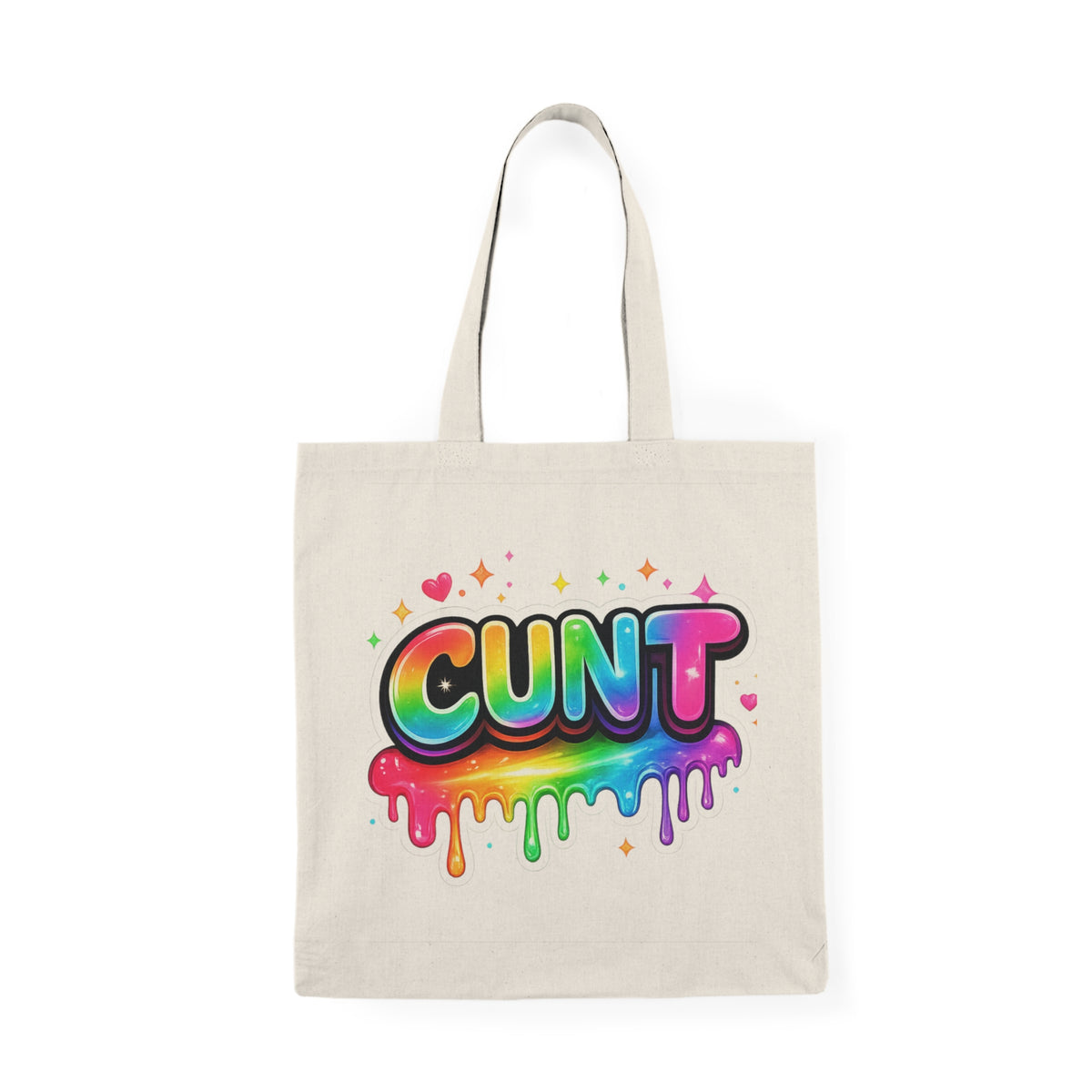 Rainbow CUNT Natural Tote Bag
