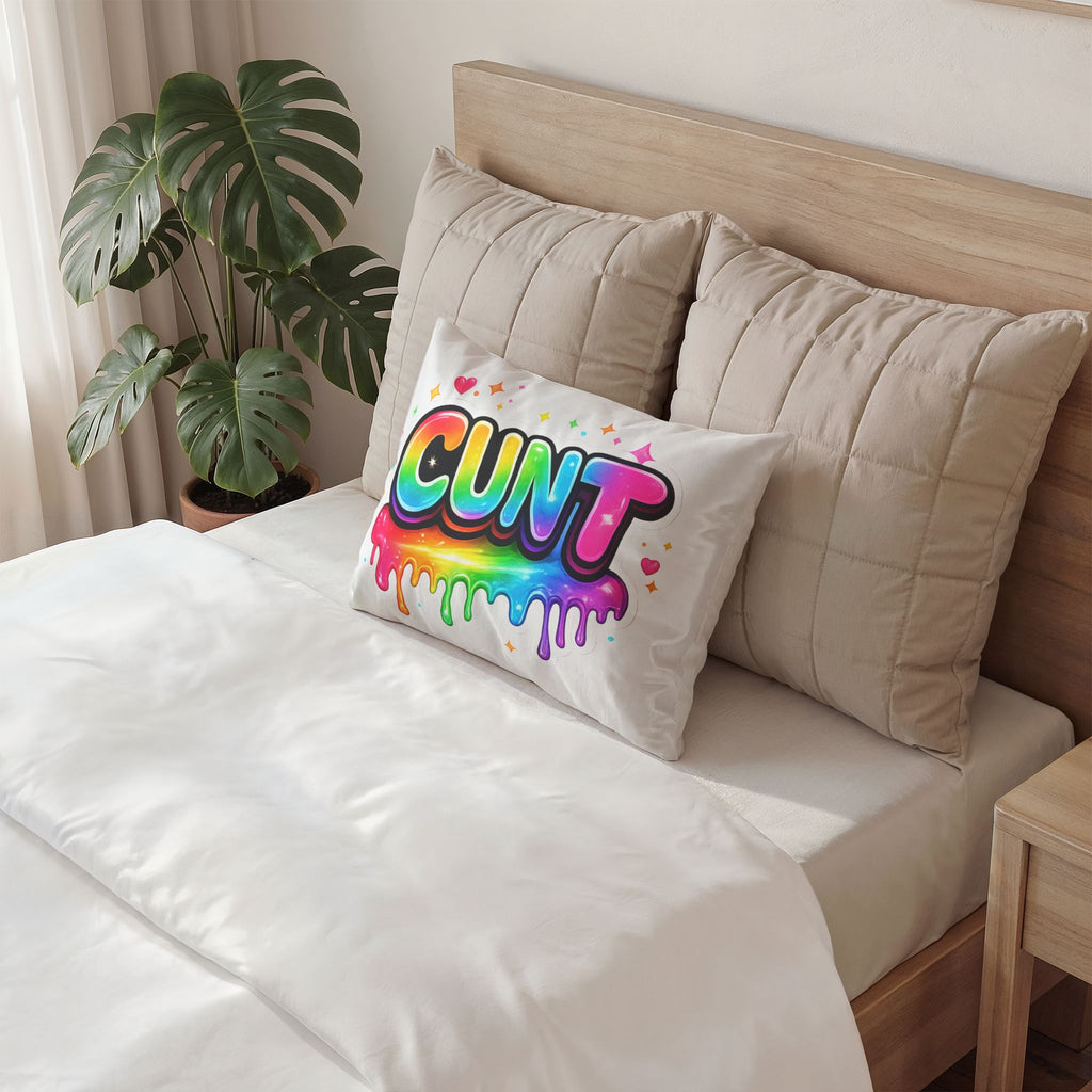 Rainbow CUNT™ Cotton Pillow Sham | 26" × 20" | SHAM ONLY