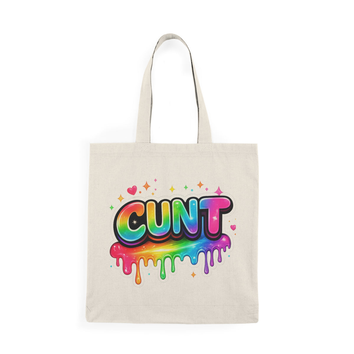 Rainbow CUNT Natural Tote Bag