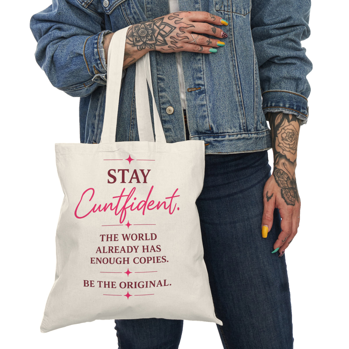 Stay Cuntfident Natural Tote Bag