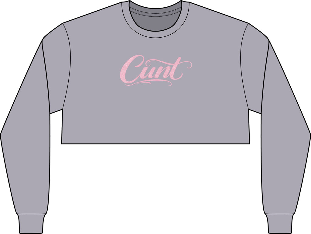 CUNT™ Women's Cropped Fleece Sweatshirt | Signature Script Crewneck