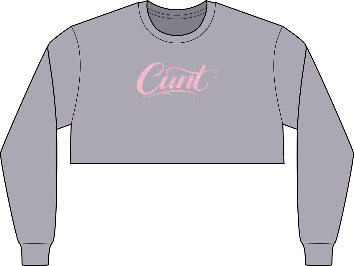 CUNT™ Women's Cropped Fleece Sweatshirt | Signature Script Crewneck