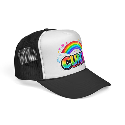 CUNT Rainbow Trucker Hat | Retro Mesh Snapback Cap